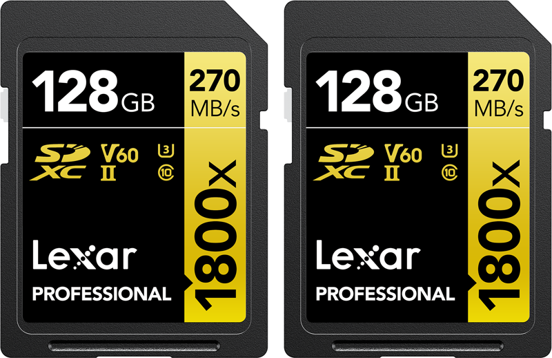 LEXAR Pro 1800x SDXC U3 (V60)  UHS-II R270/W180 128GB - 2pac