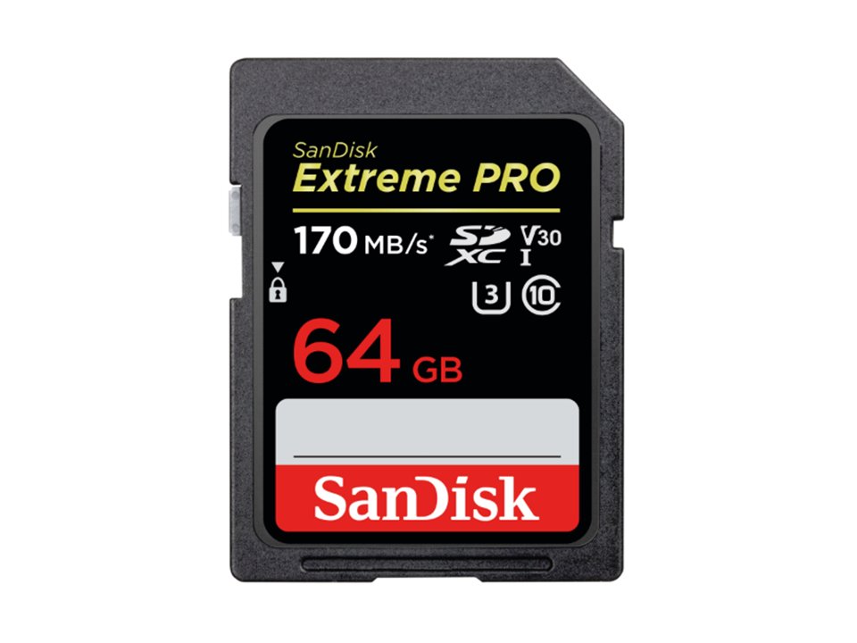 Sandisk SDXC Extreme Pro 64GB170MB/s UHS-I V30 U3 C10
