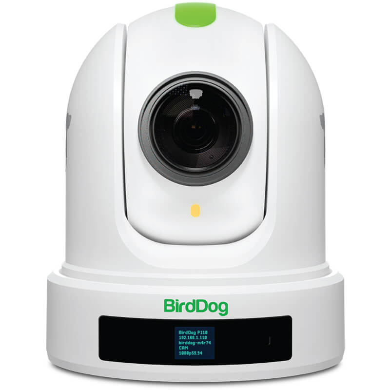 BirdDog P110 - White. 1080P PTZ Camera With 10X Zoom, OLED